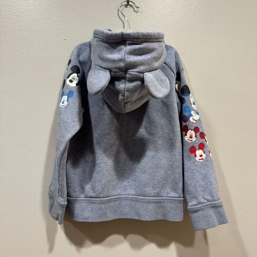 GAP Disney Mickey Mouse Hoodie Zip-Up Sweatshirt Jacket Blue Kids Toddler sz 5